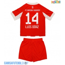 Camisa de time de futebol Bayern Munich Luis Diaz #14 Replicas 1º Equipamento Infantil 2025-26 Manga Curta (+ Calças curtas)